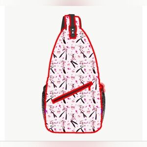 Hazbin Hotel Angel Dust Sling Bookbag / Backpack! Crossbodyl Pink/White Fanmade